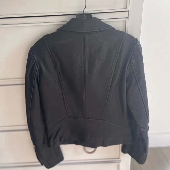 J. Crew Black Leather Jacket - Beautiful, and worn once. - Picture 2 of 2